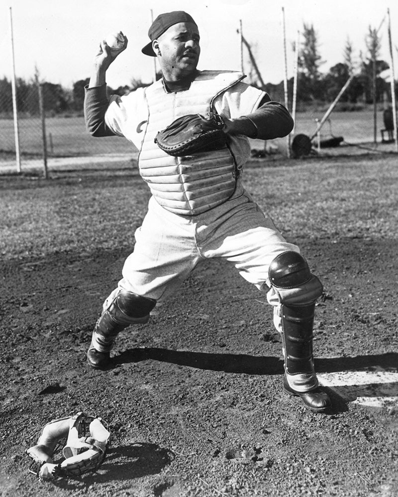 Roy Campanella midway through throwing motion