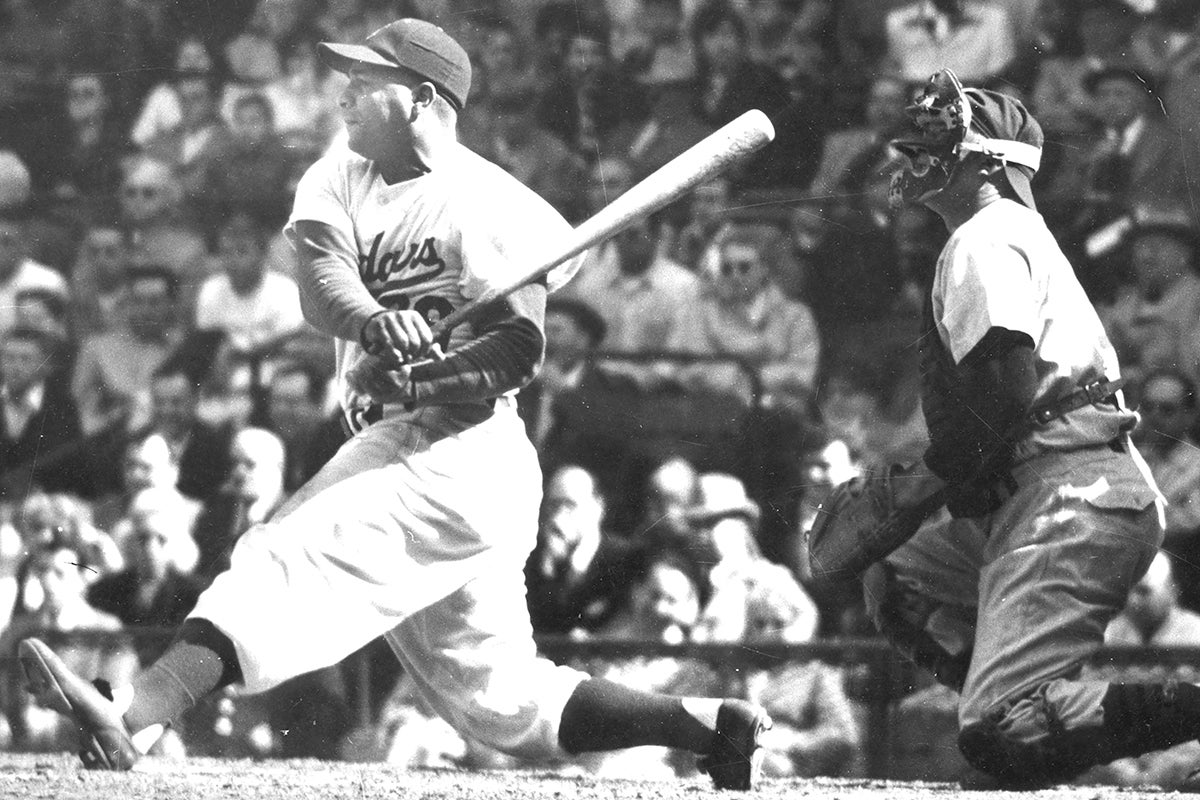 Roy Campanella bats for Dodgers