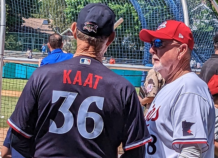 Bert Blyleven and Jim Kaat at the 2023 Hall of Fame Classic Game