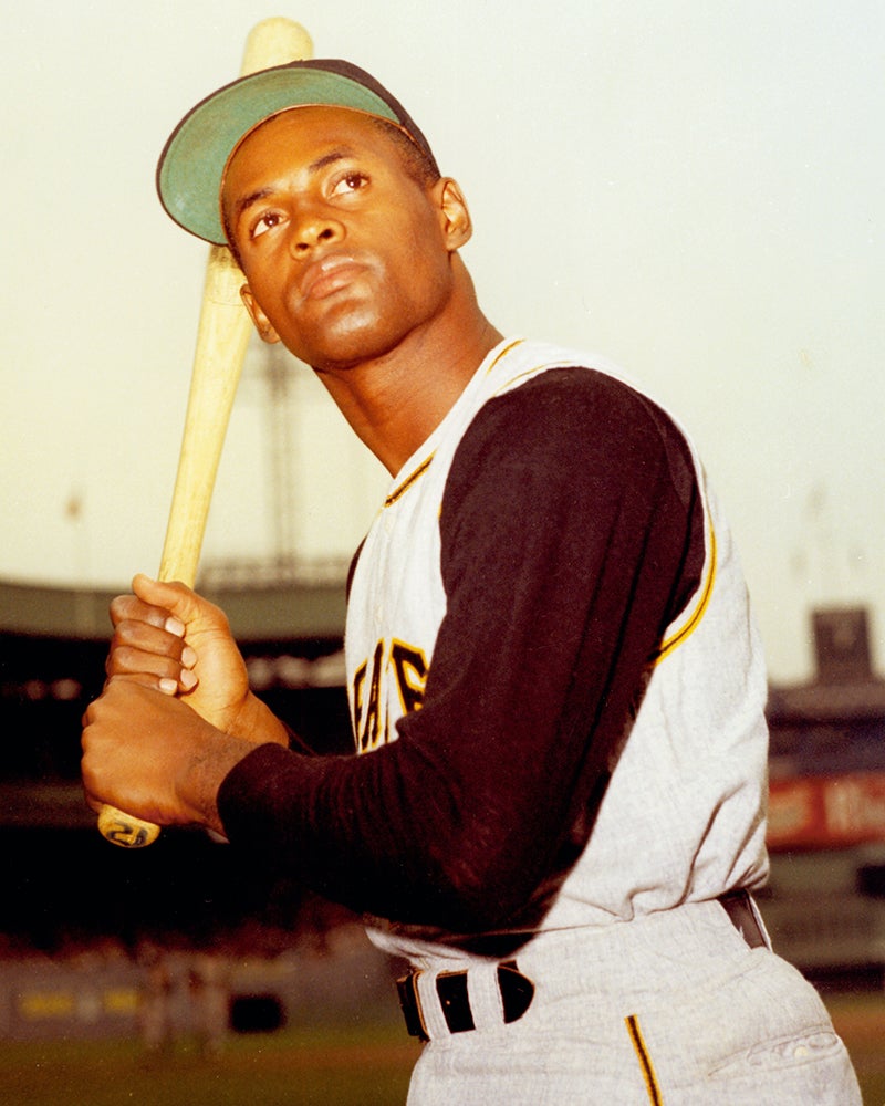 Roberto Clemente batting portrait