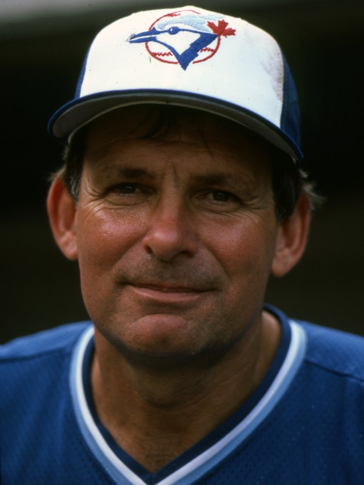 Head and shoulders portrait of Bobby Cox in Blue Jays uniform