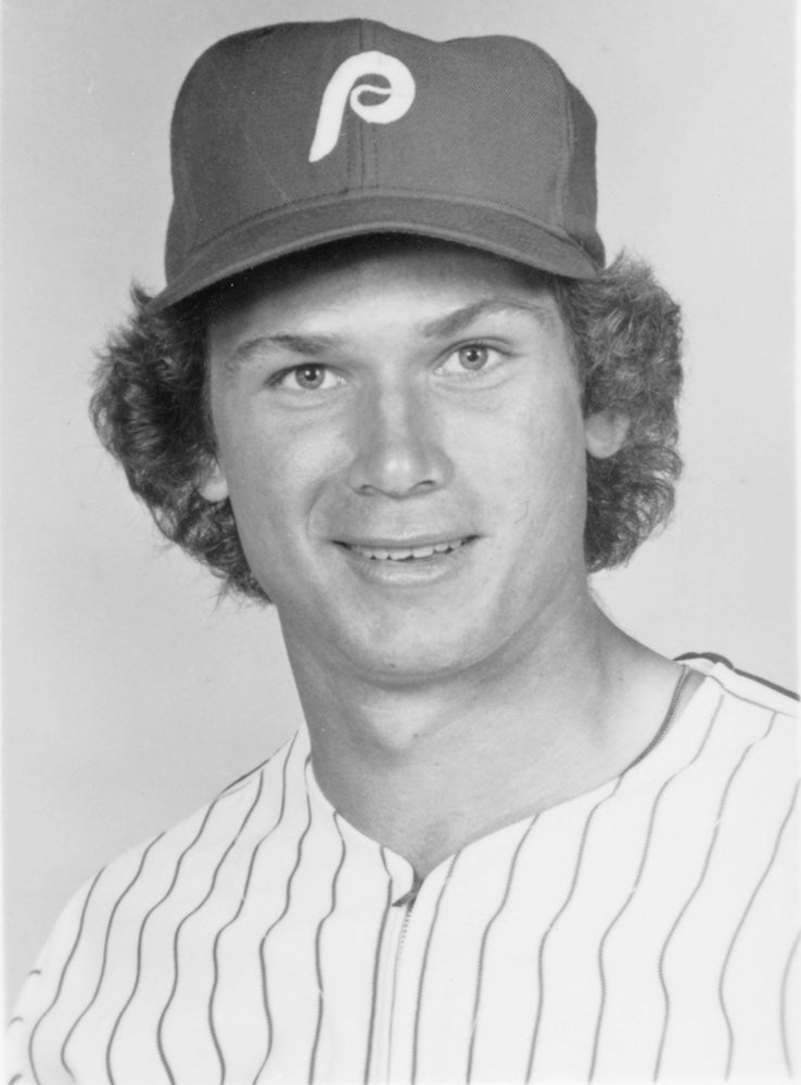 Portrait of Mark Davis in Phillies jersey