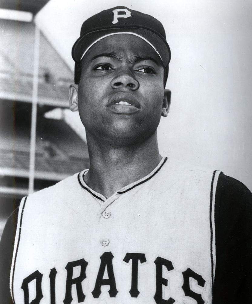 Head and shoulders portrait of Dock Ellis in Pirates uniform
