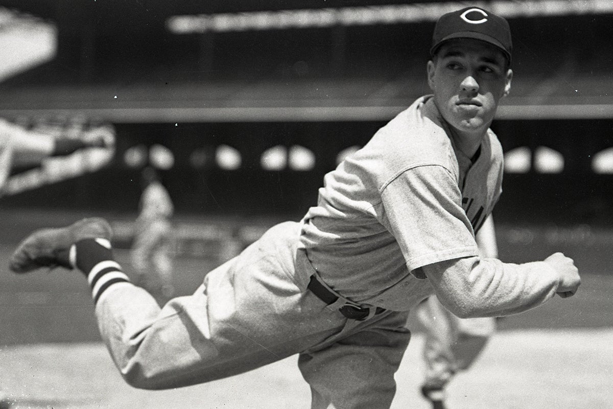 Bob Feller pitches for Cleveland