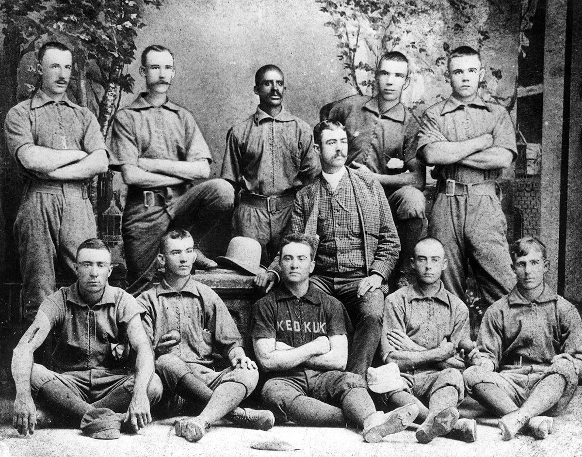 Bud Fowler in 1885 Keokuk team portrait