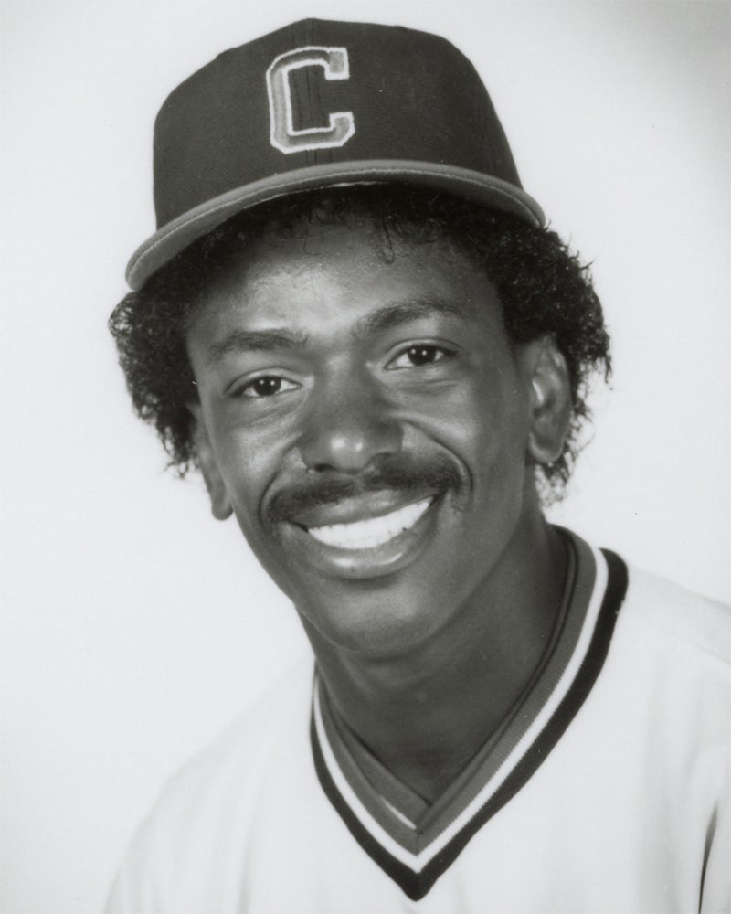 Head and shoulders portrait of Julio Franco in Cleveland uniform