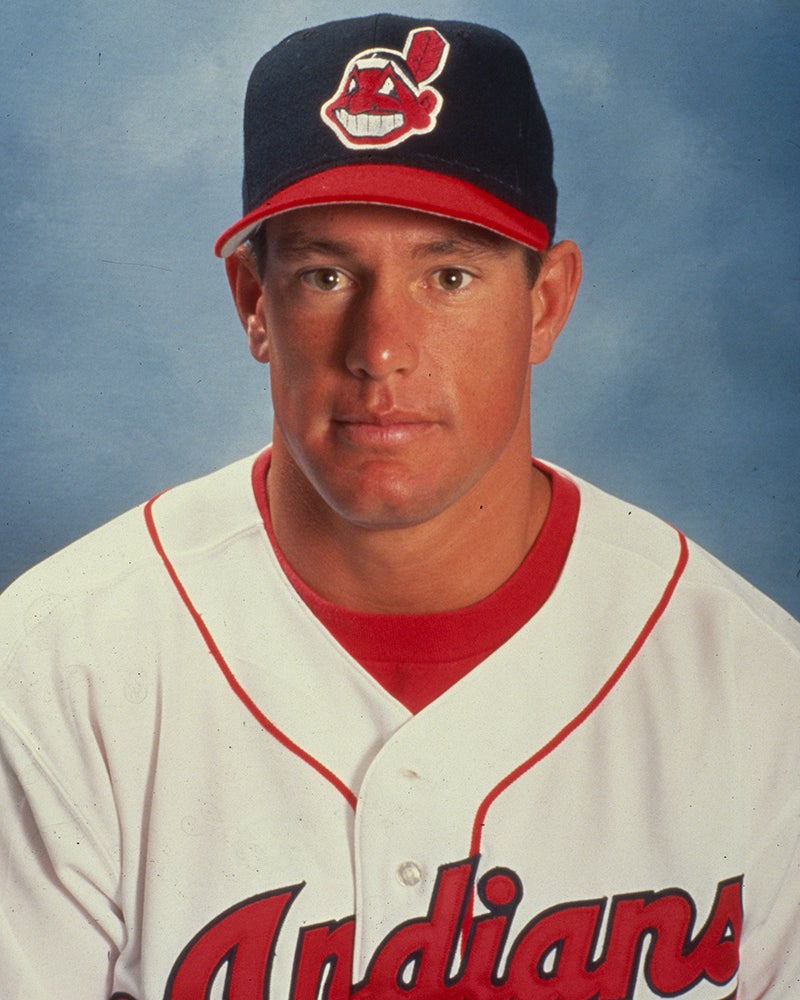 Head and shoulders portrait of Brian Giles in Cleveland uniform