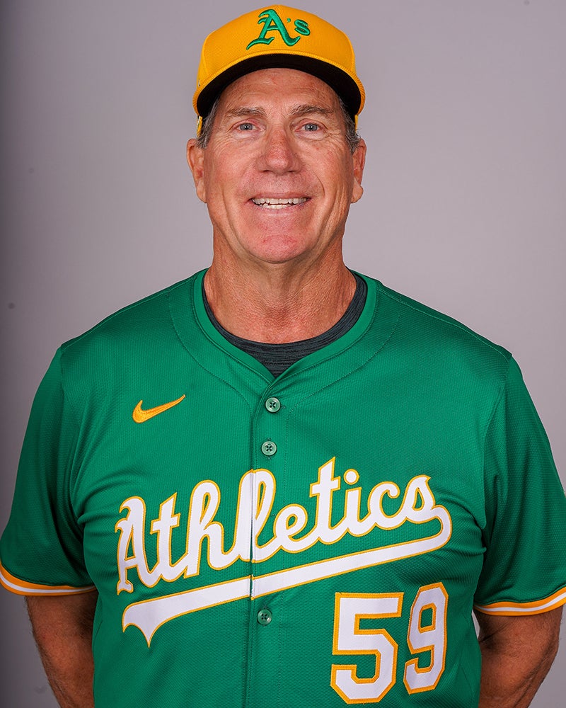 Head and shoulders portrait of Jim Gott in Athletics uniform