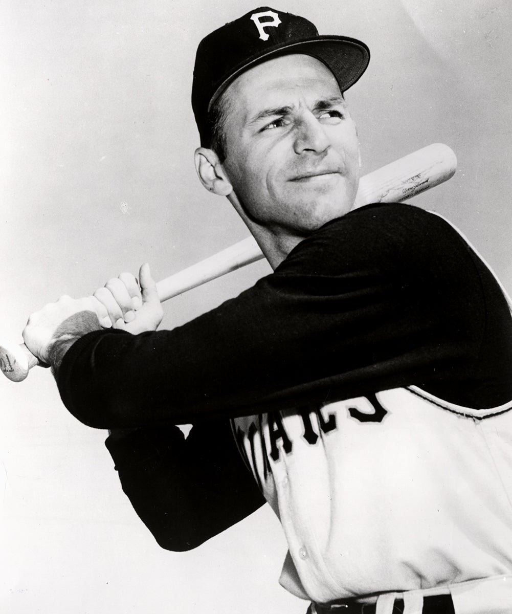 Batting portrait of Dick Groat in Pirates jersey