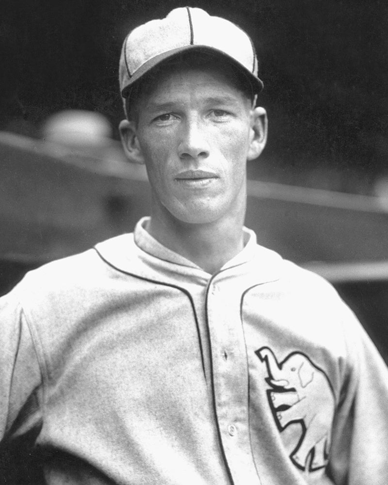 Head and shoulders portrait of Lefty Grove in Athletics uniform