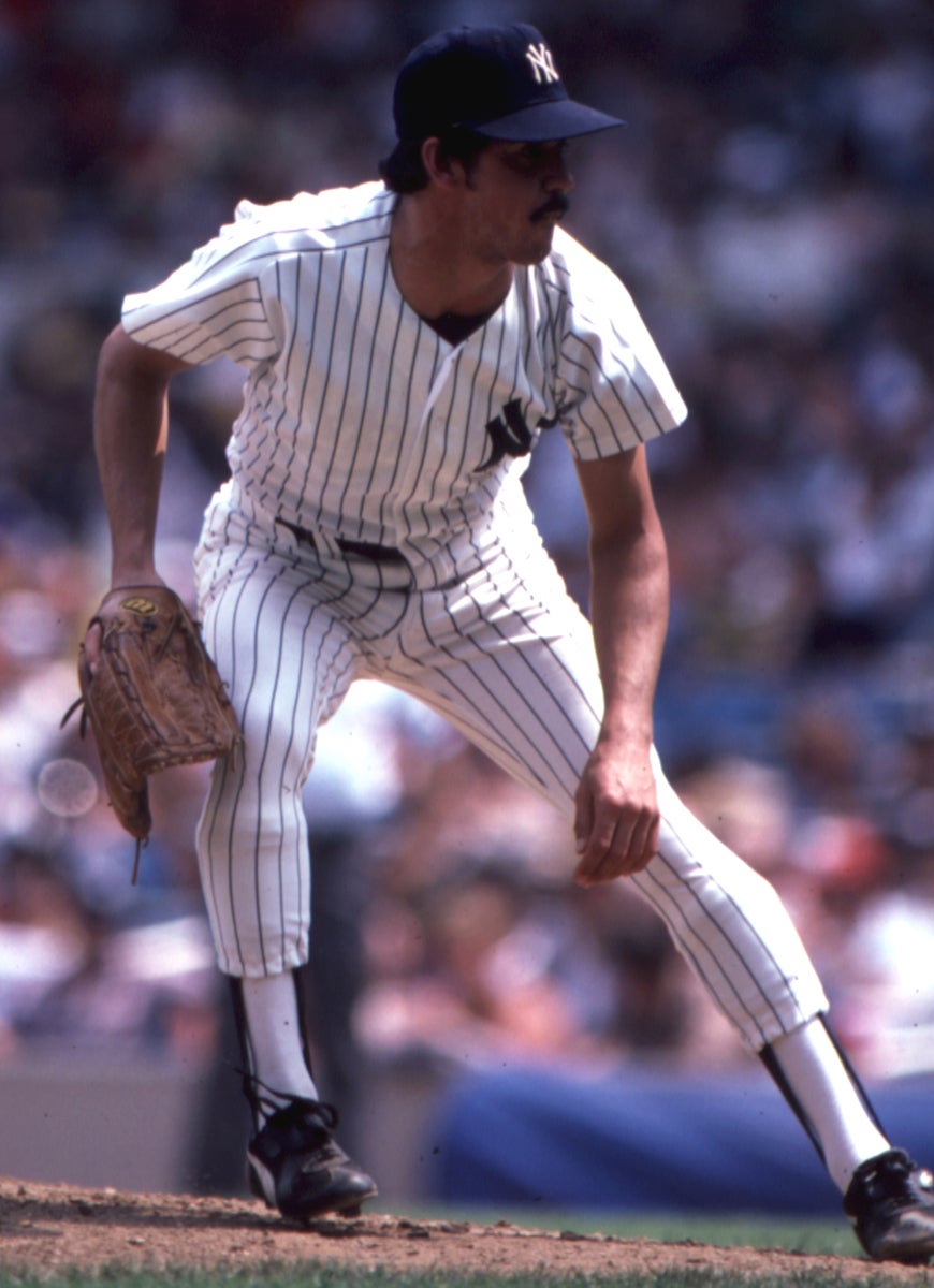 Ron Guidry follows through on his throwing motion