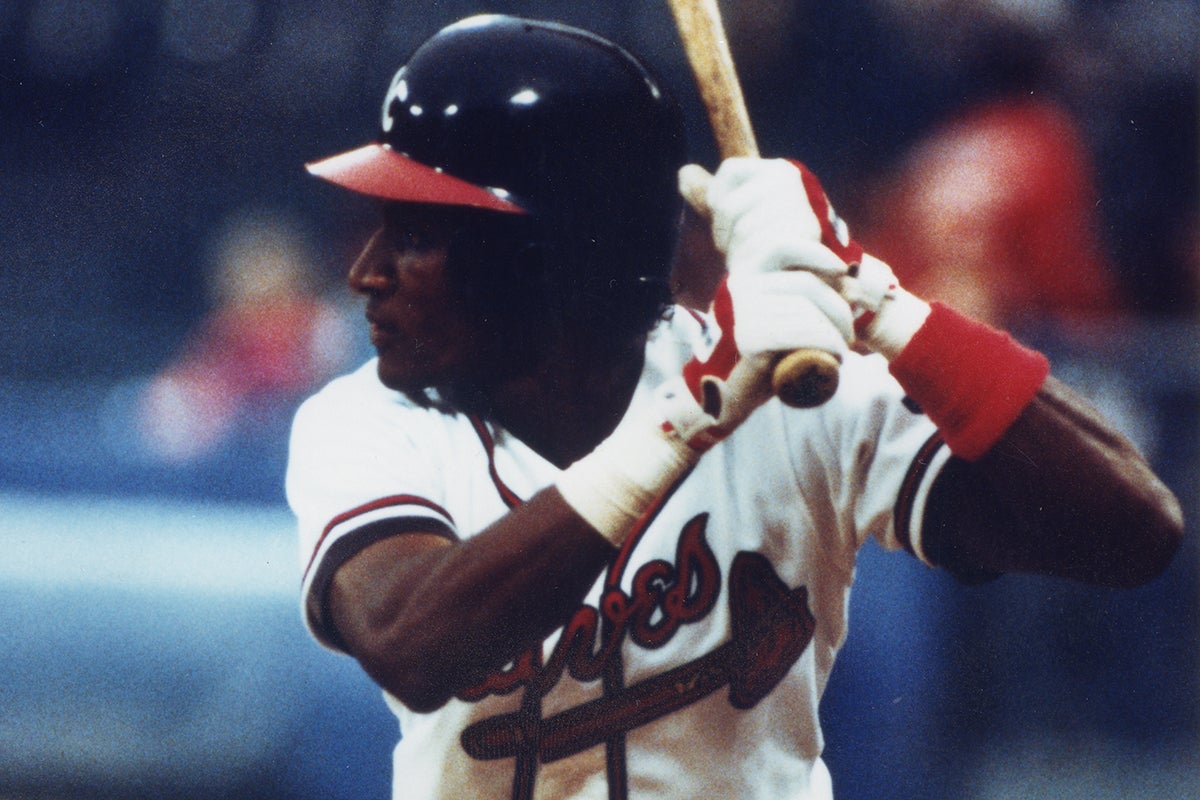 Otis Nixon bats for Braves