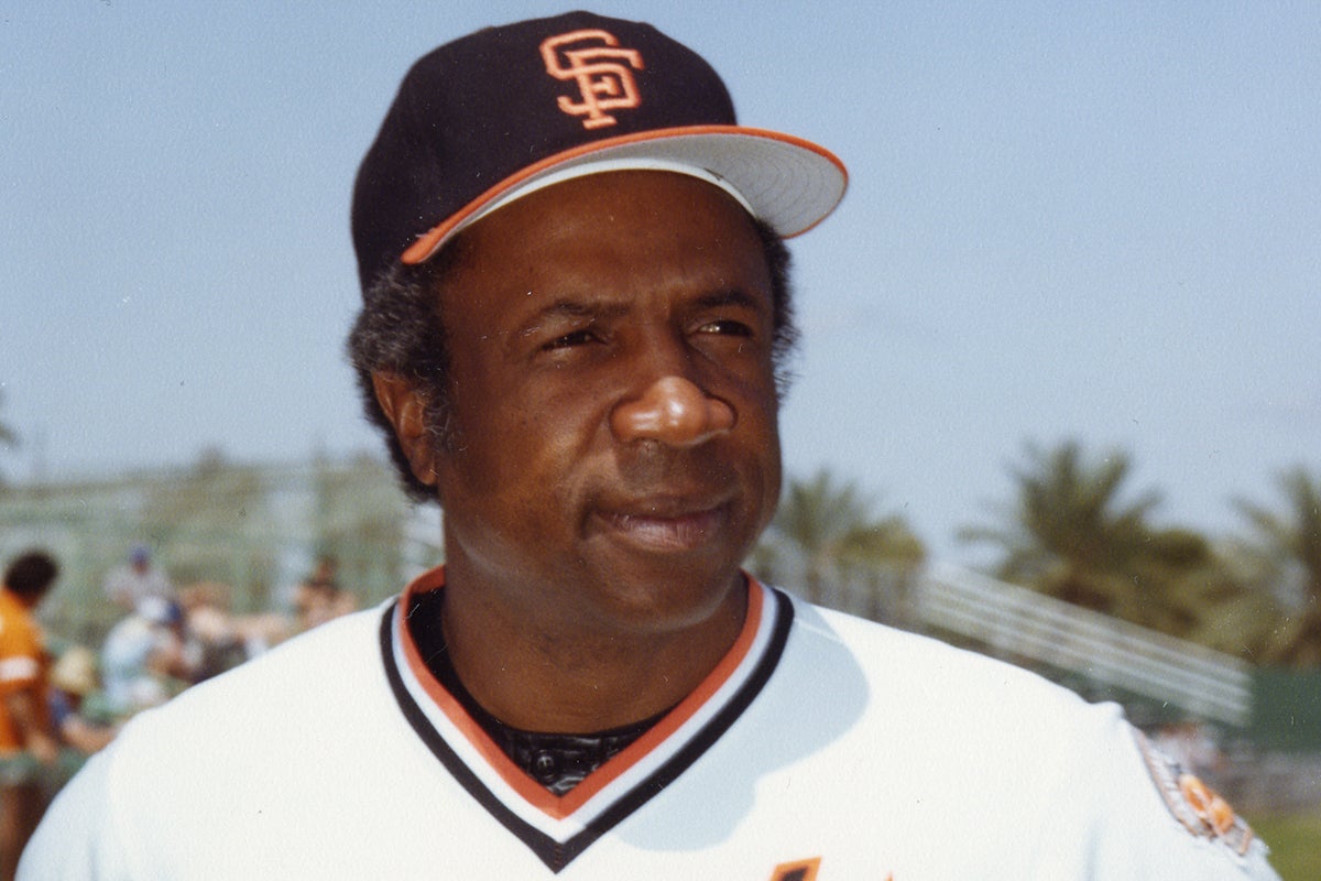 Frank Robinson in Giants cap