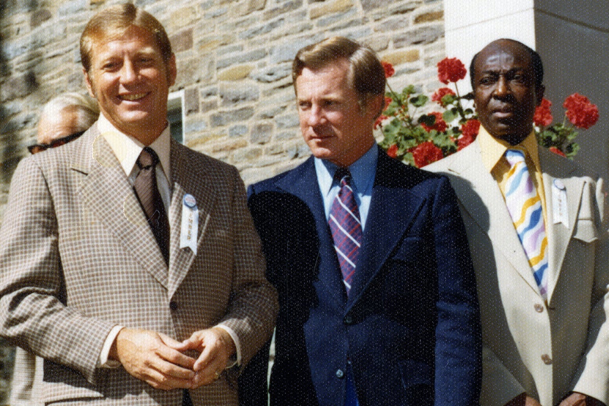 Mickey Mantle, Whitey Ford and Cool Papa Bell at 1974 Induction Ceremony