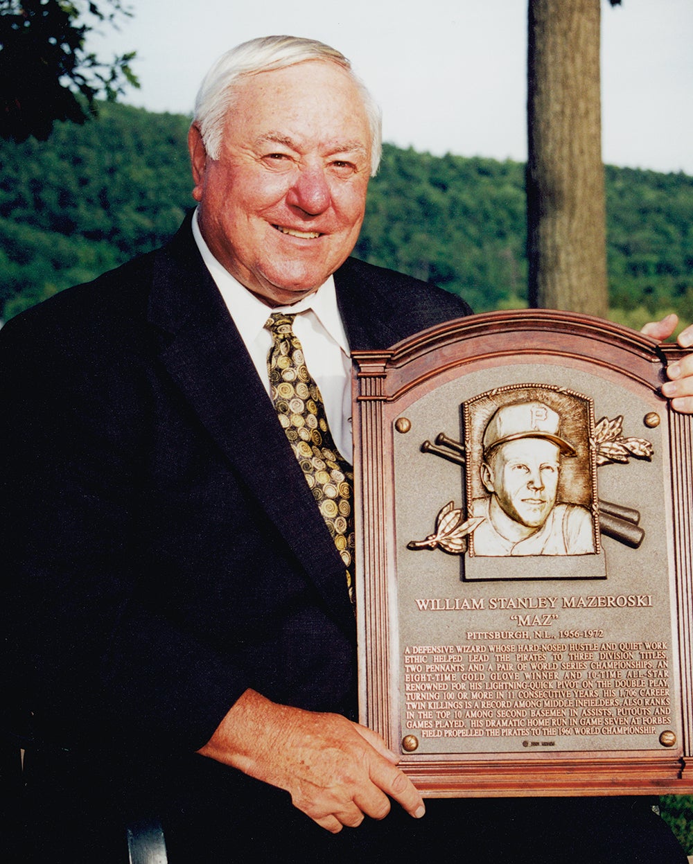 Bill Mazeroski with plaque