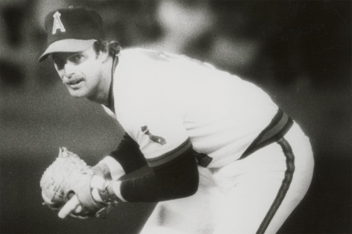 Rick Burleson on defense for Angels