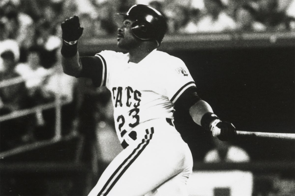 Lloyd McClendon bats for Pirates