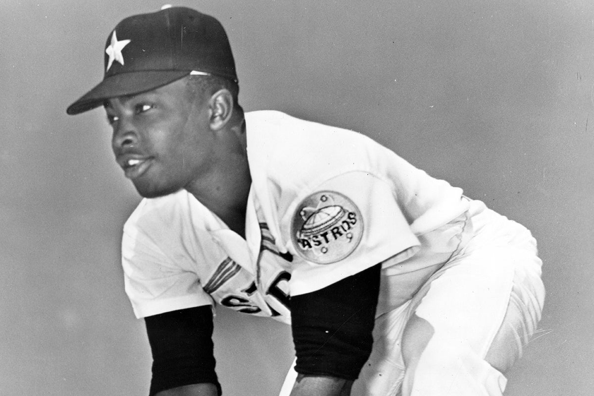 Fielding portrait of Joe Morgan in Astros uniform