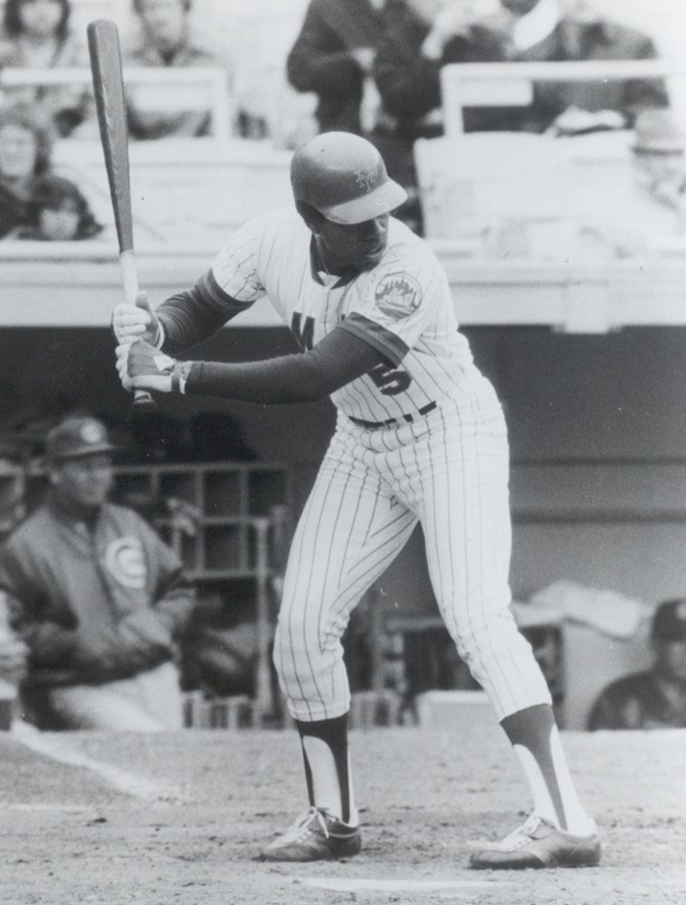 Steve Henderson bats for Mets