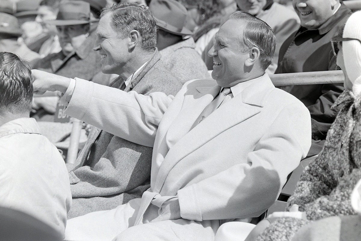 Gene Autry watching a baseball game