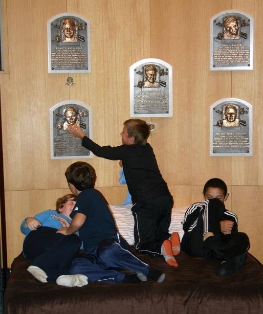 Sleeping in the Plaque Gallery is just a part of the Extra Innings Overnights experience at the Museum.