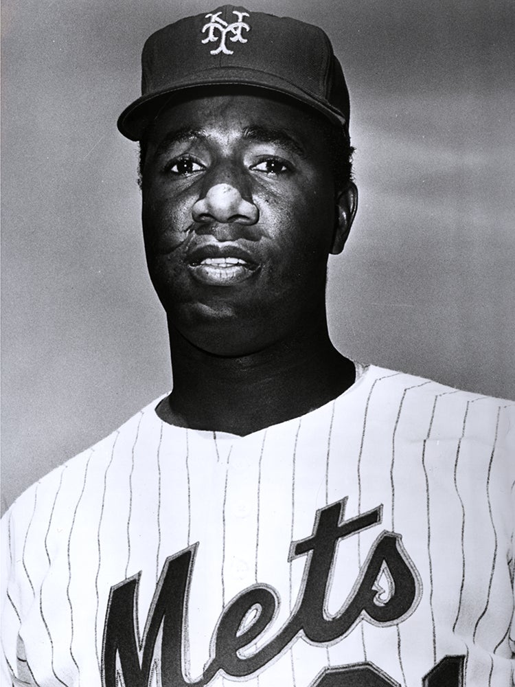 Head and shoulders portrait of Cleon Jones in Mets uniform