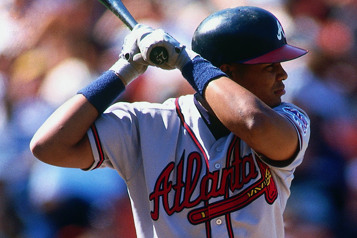 Andruw Jones bats for Atlanta