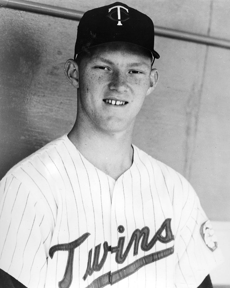 Head and shoulders portrait of Jim Kaat in Twins uniform
