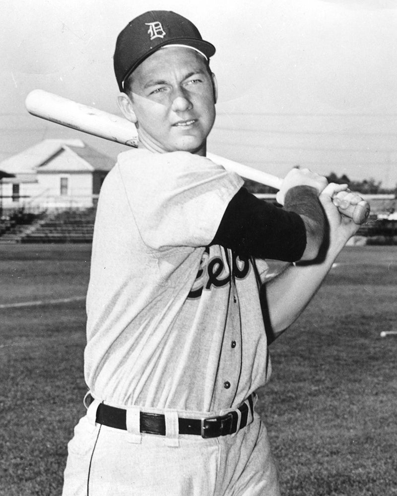 Batting portrait of Al Kaline in Detroit uniform