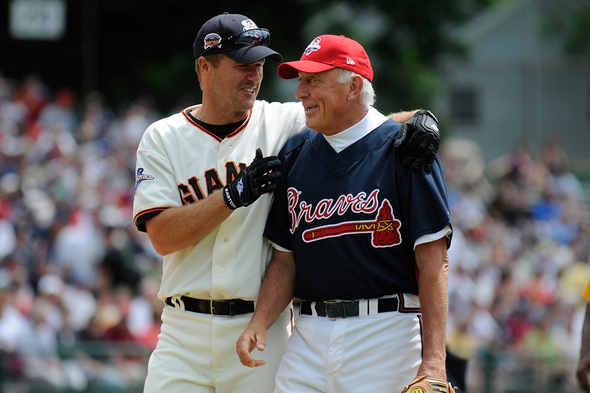 Jeff Kent with Phil Niekro