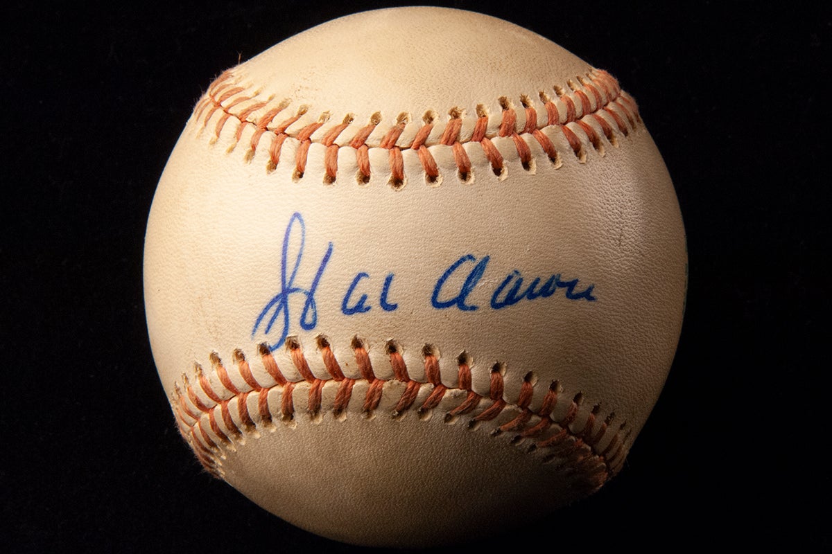 Hank Aaron's 755th home run baseball