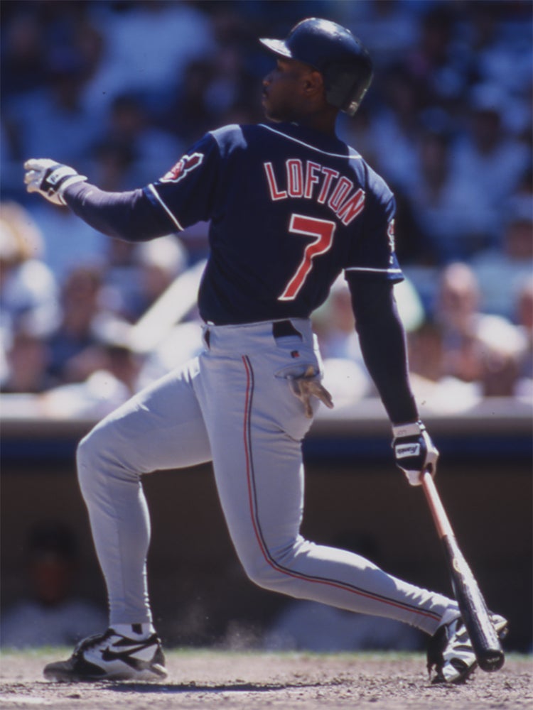 Kenny Lofton bats for Cleveland