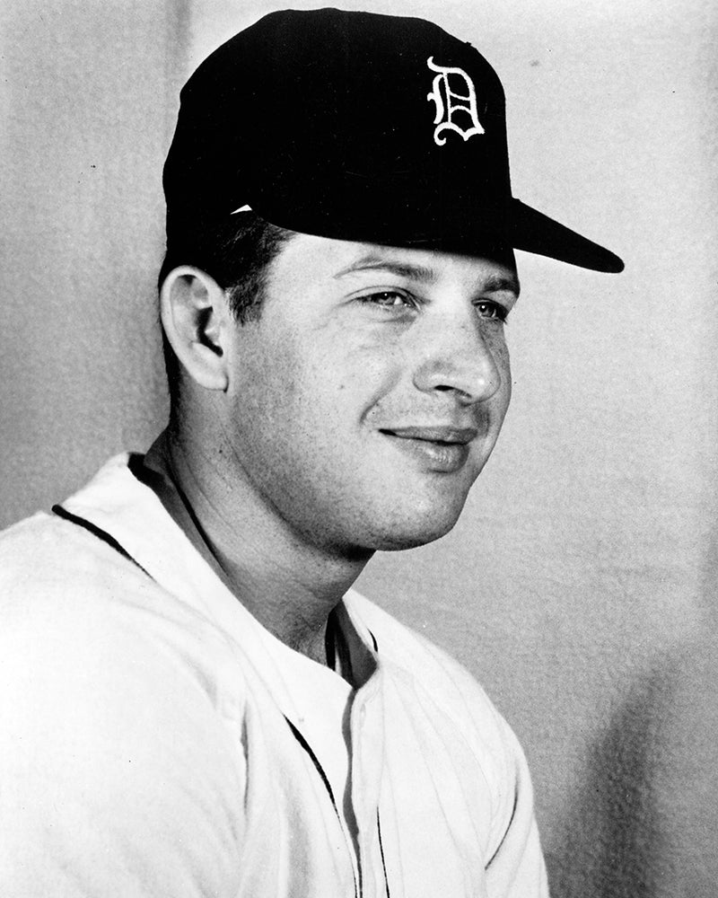 Head and shoulders portrait of Mickey Lolich in Tigers uniform