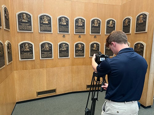 Oleg Sheahan was the 2024 multimedia intern in the Frank and Peggy Steele Internship Program at the National Baseball Hall of Fame and Museum. (Veronica Garza / National Baseball Hall of Fame and Museum)