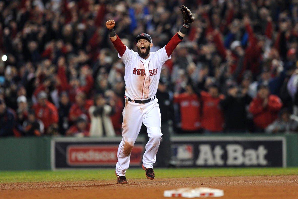 Dustin Pedroia in Red Sox uniform