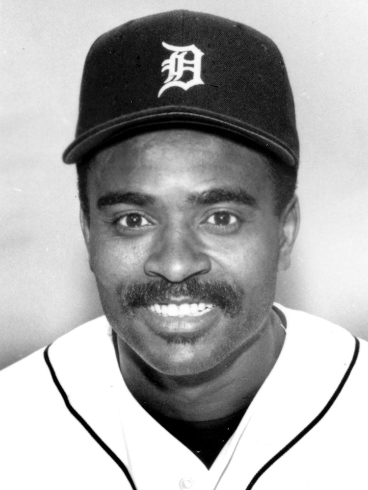 Head and shoulders portrait of Tony Phillips in Tigers uniform