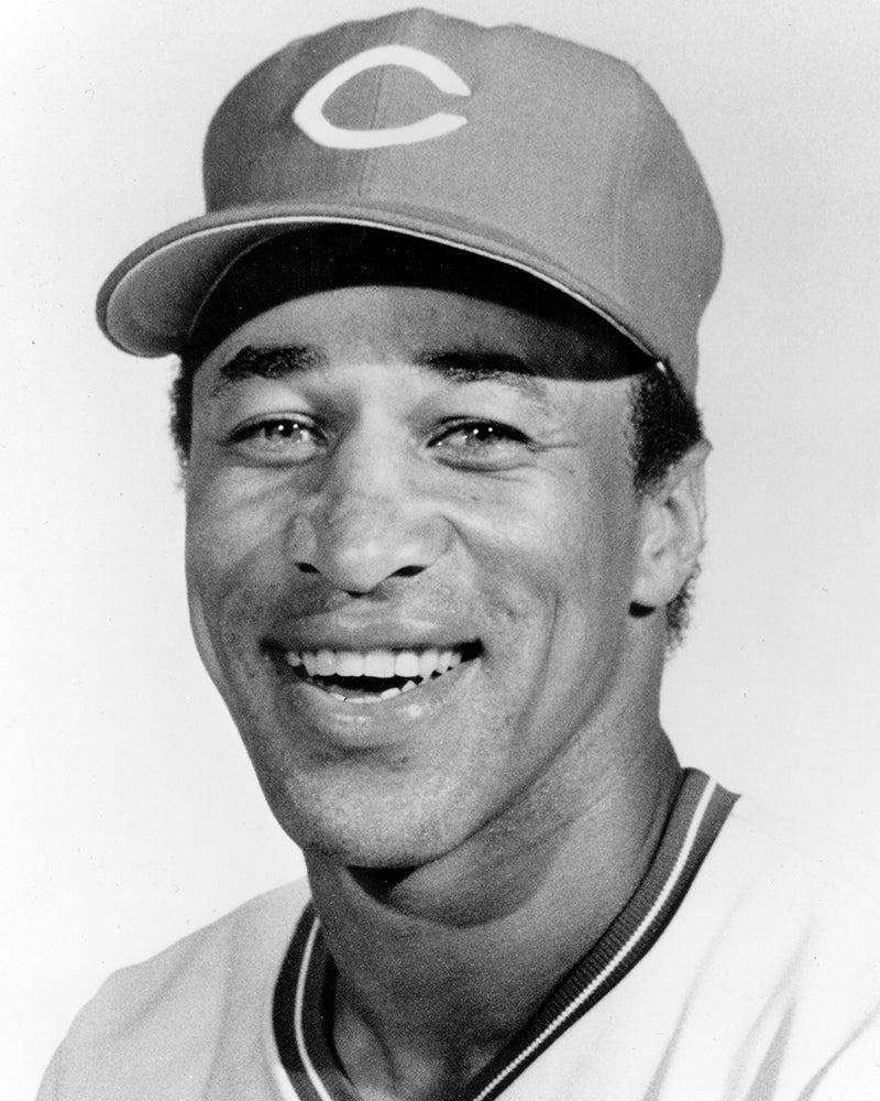 Head and shoulders portrait of Gary Redus in Reds uniform