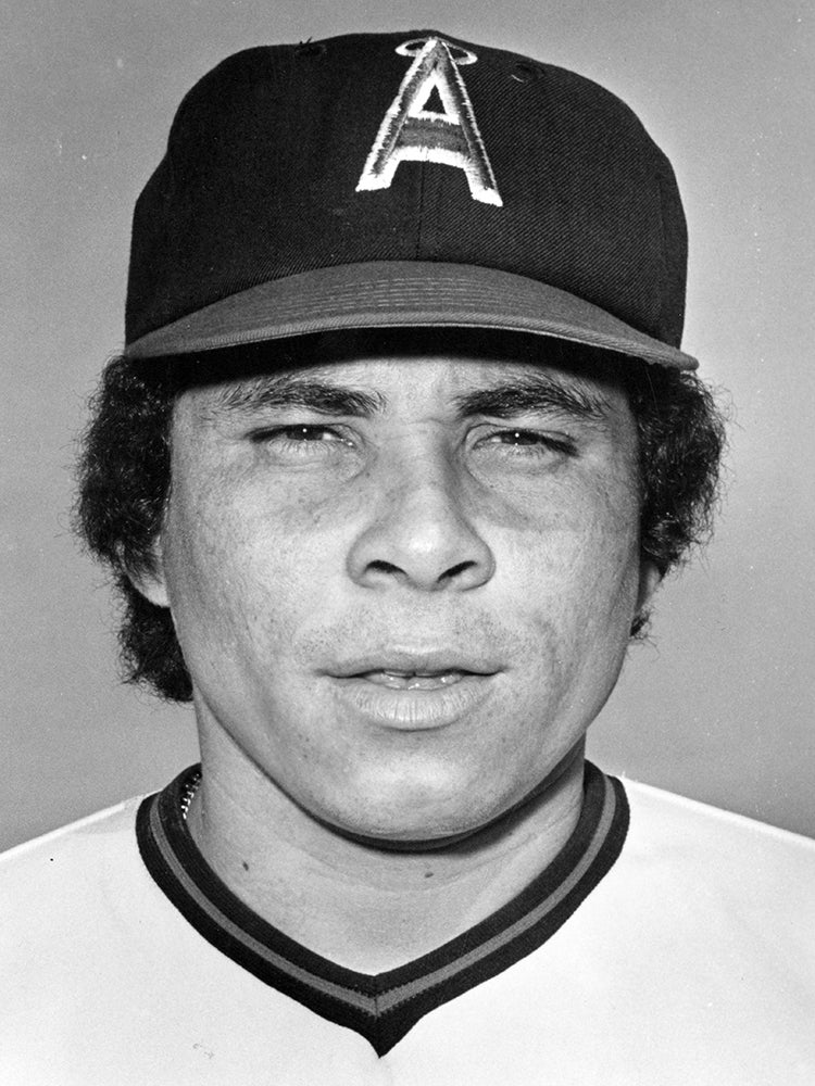 Head and shoulders portrait of Ellie Rodríguez in Angels uniform