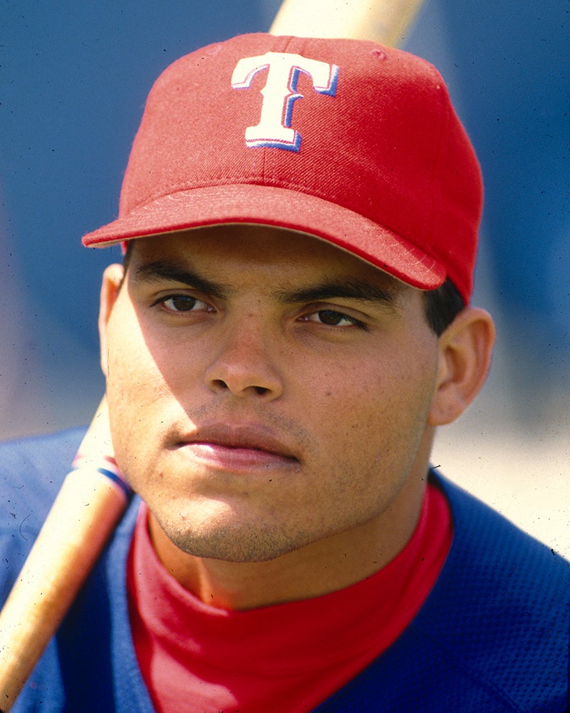 Iván Rodríguez in Rangers cap