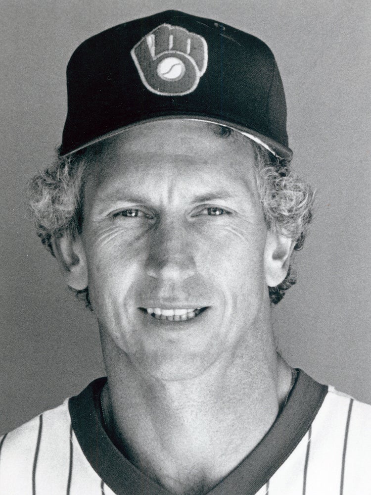Head and shoulders portrait of Don Sutton in Brewers uniform