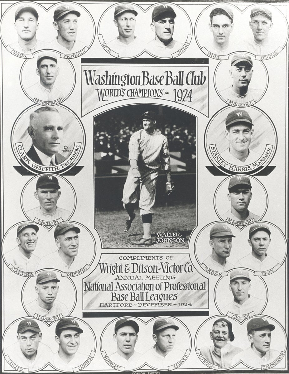 1924 Washington Base Ball program