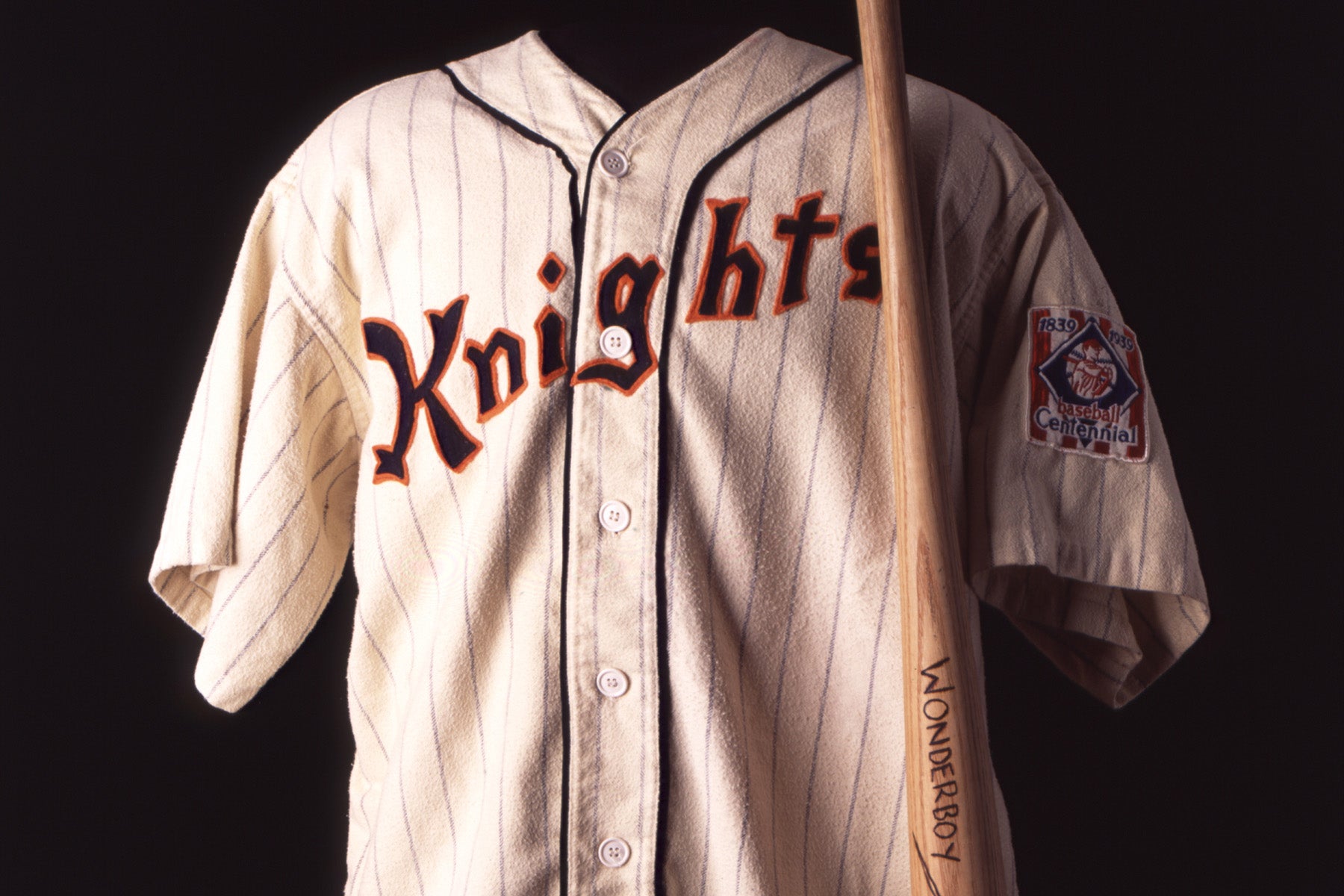 New York Knights jersey and Wonderboy bat