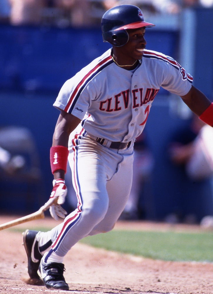 Kenny Lofton bats for Cleveland