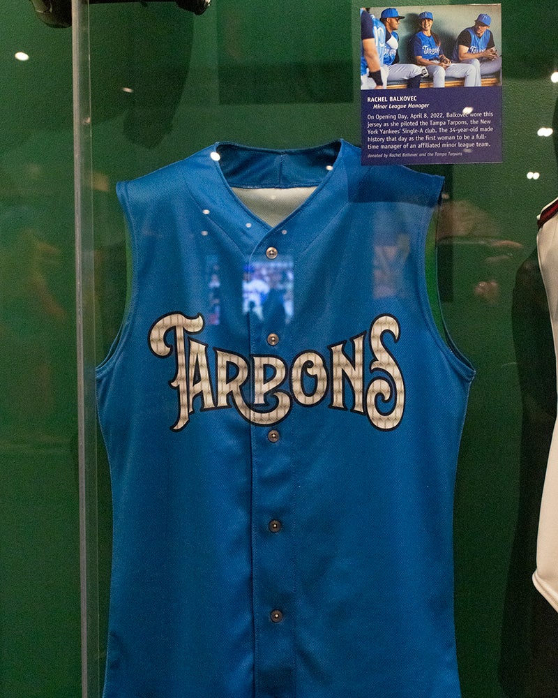 Rachel Balkovec jersey on exhibit in Diamond Dreams