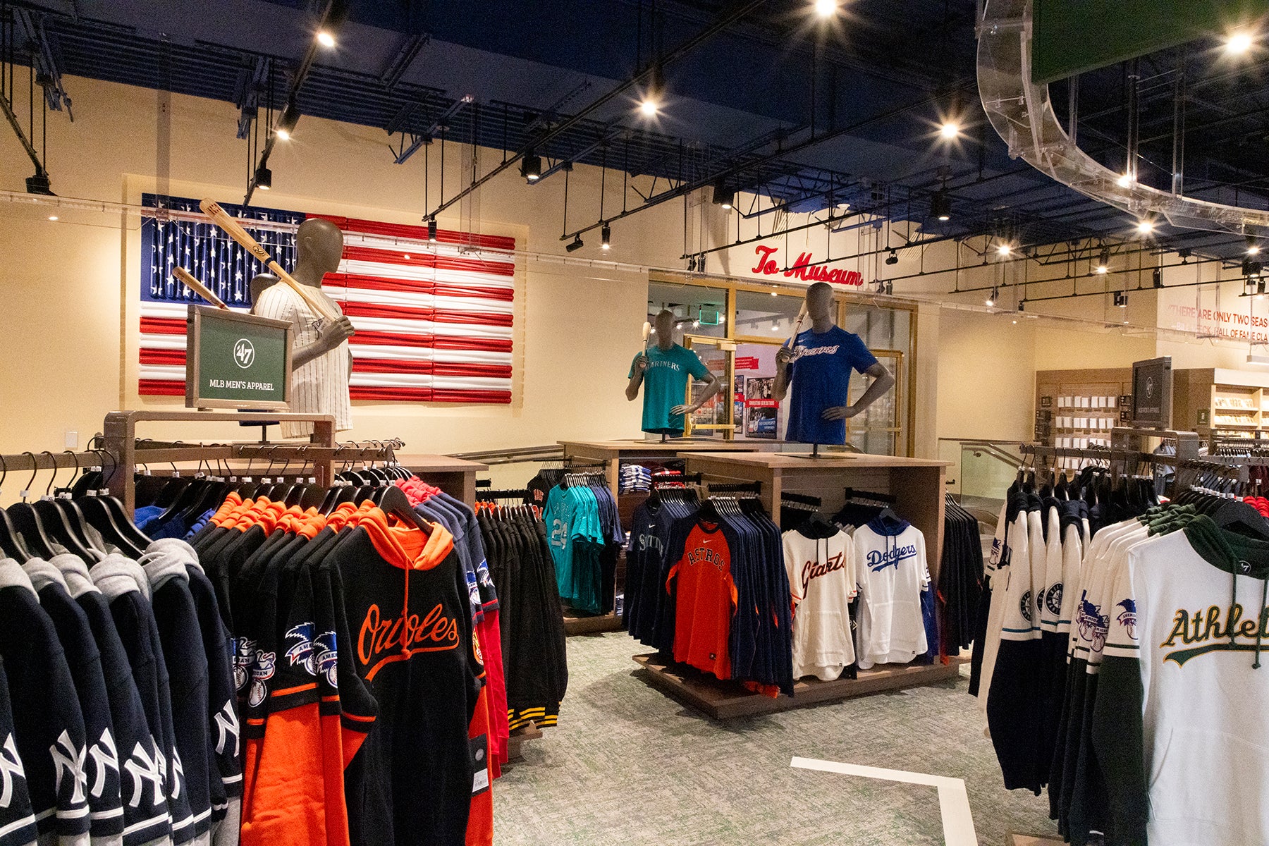 United States flag wall art in Museum Store