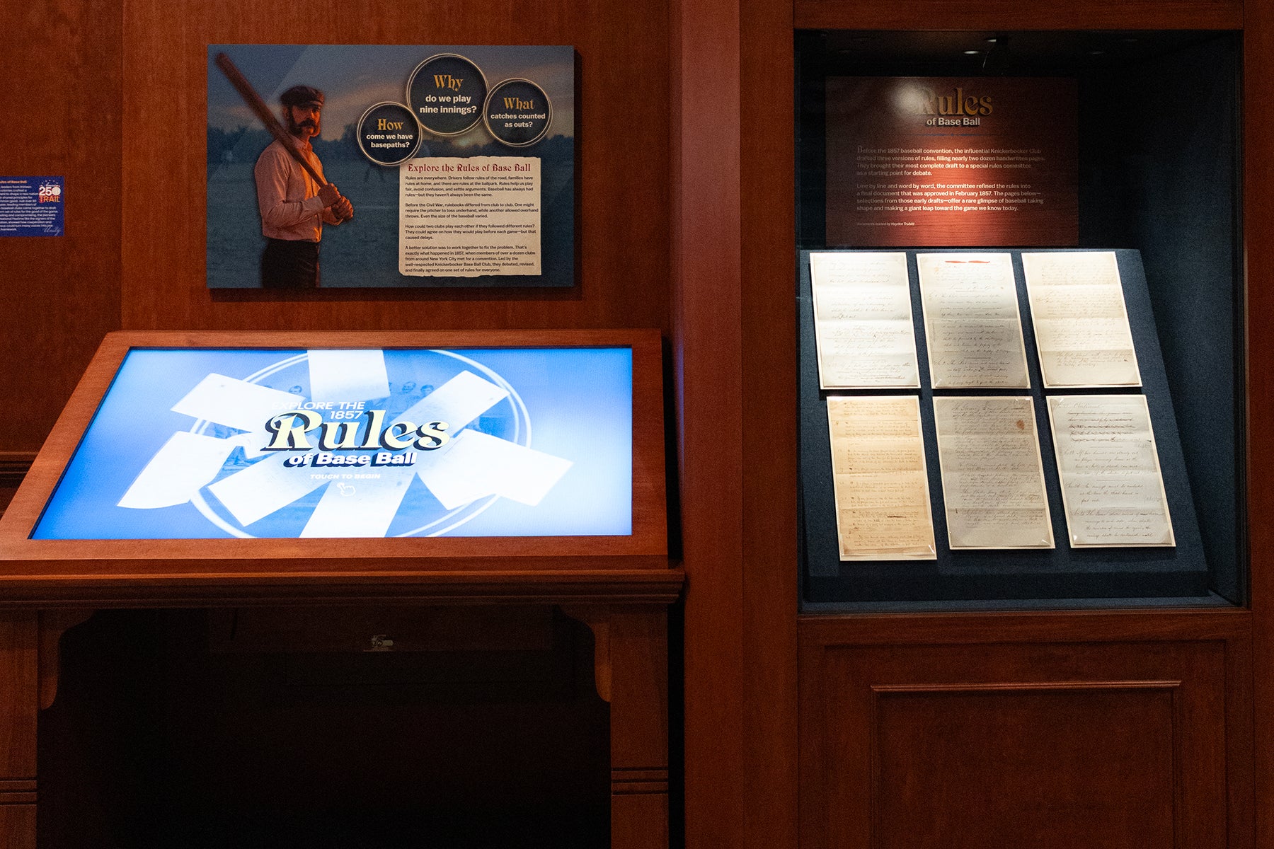 Rules of Base Ball exhibit interactive and document display