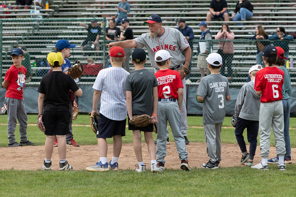 Mark Dewey leads instruction during the Cooperstown Classic Clinic