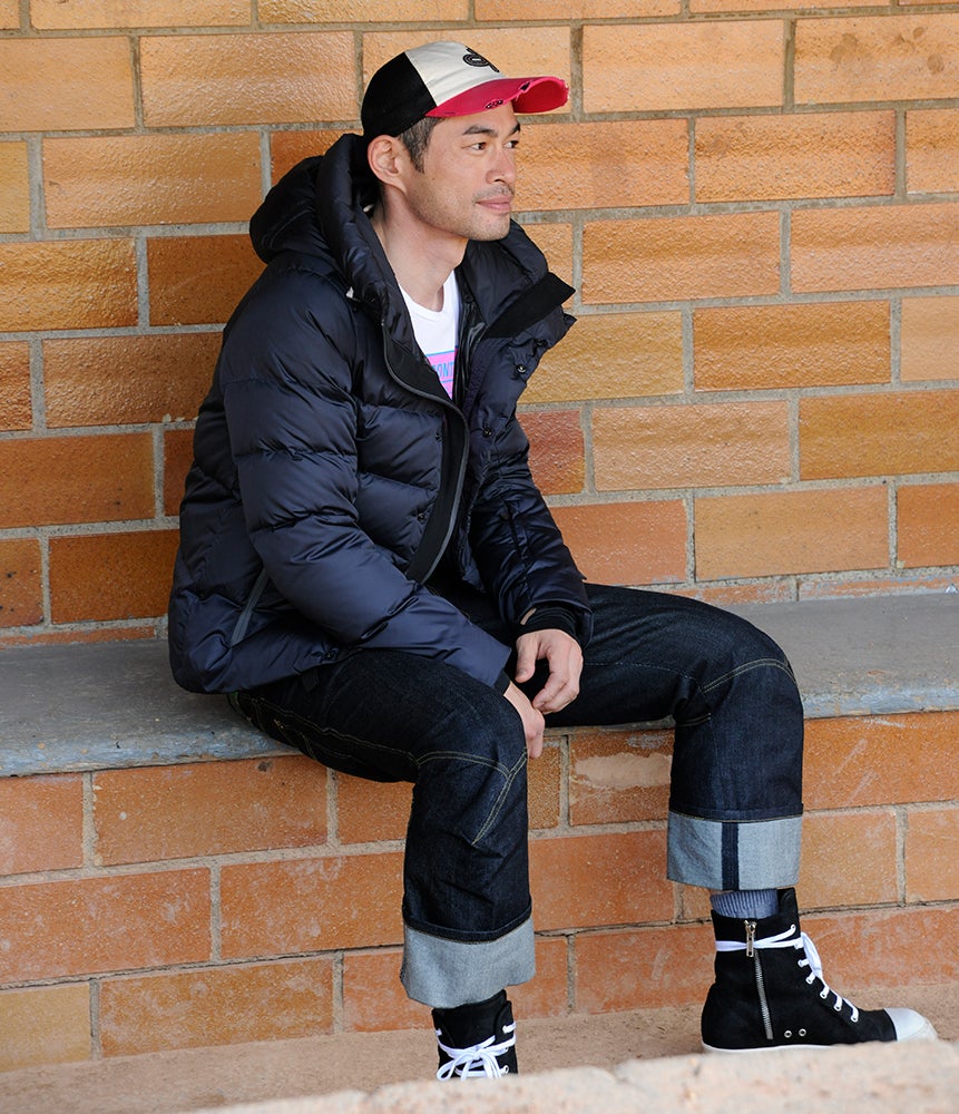 Ichiro sits in Doubleday Field dugout