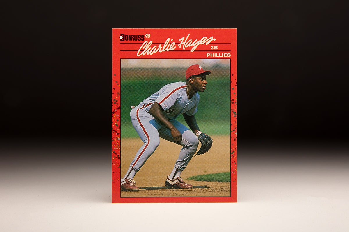 Front of 1990 Donruss Charlie Hayes card