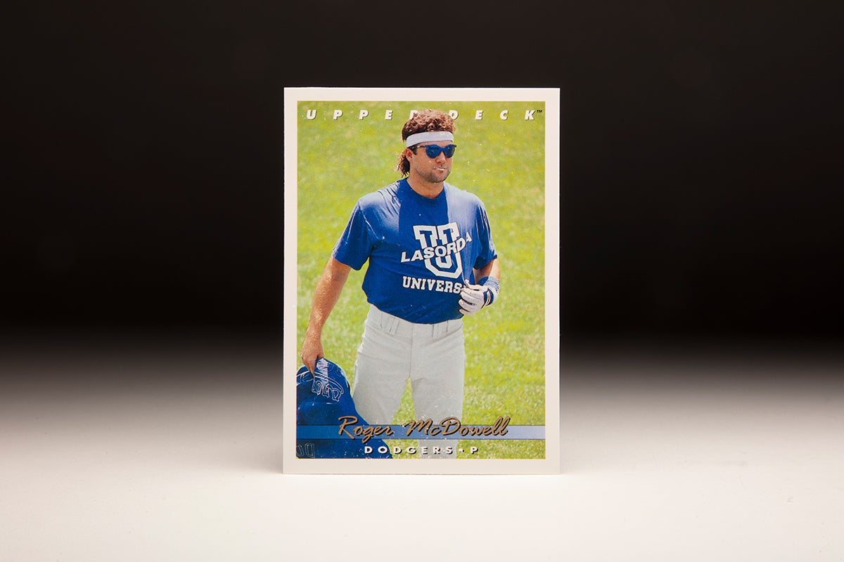 Front of 1993 Upper Deck Roger McDowell card